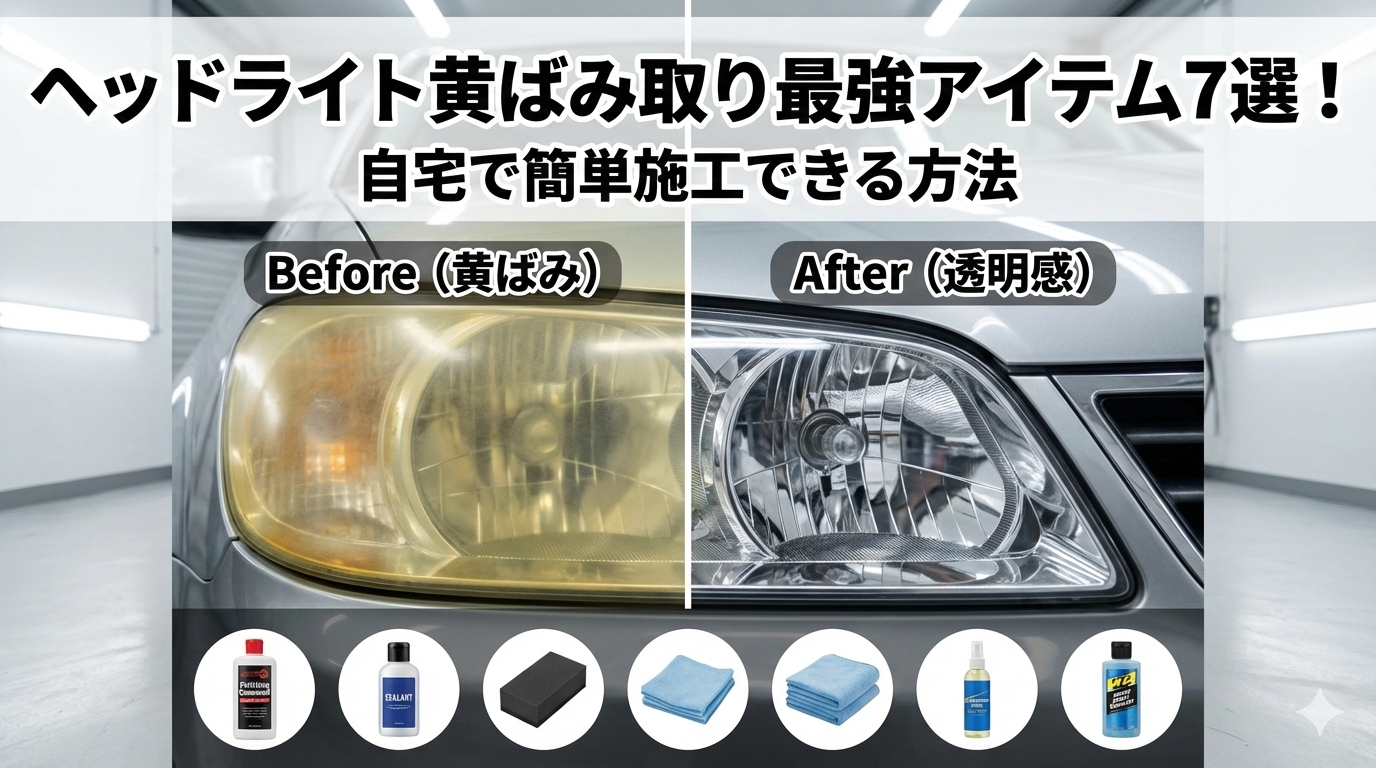 ヘッドライト黄ばみ取り最強アイテム7選！自宅で簡単施工できる方法 