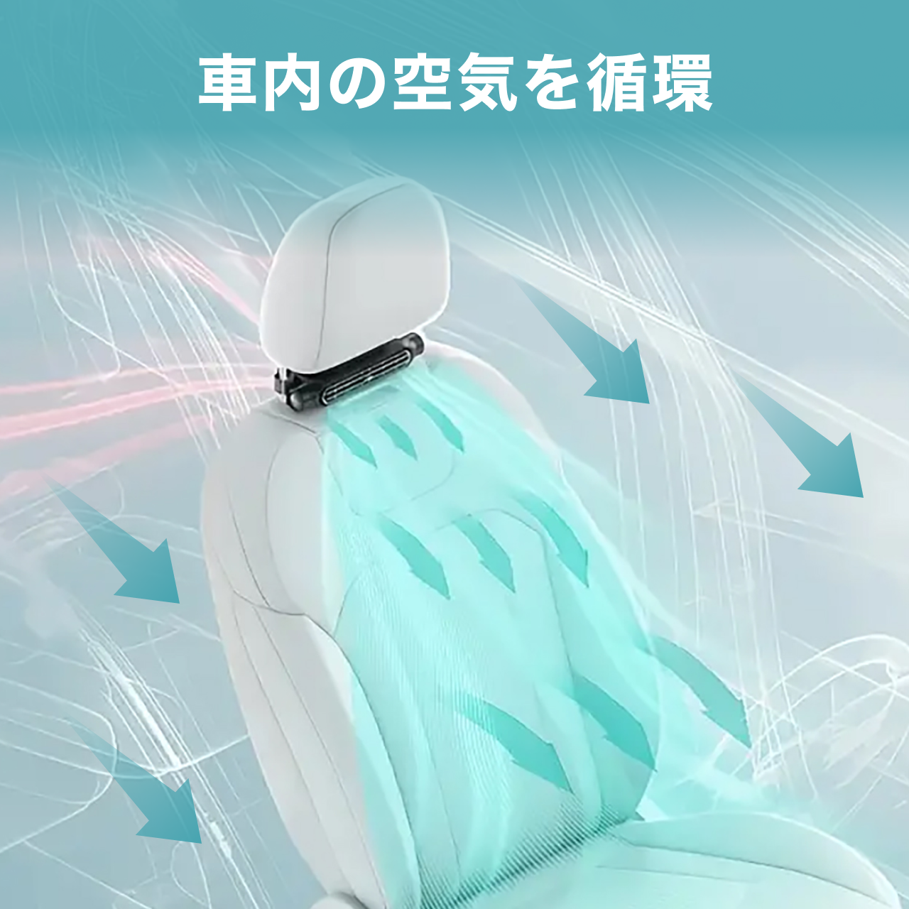 CARZEL 車載扇風機 ネッククーラー ヘッドレストファン カーファン USB給電 熱中症対策 省エネ 空気循環 蒸れ解消 夏対策 取り付け簡単 3階段風量調節