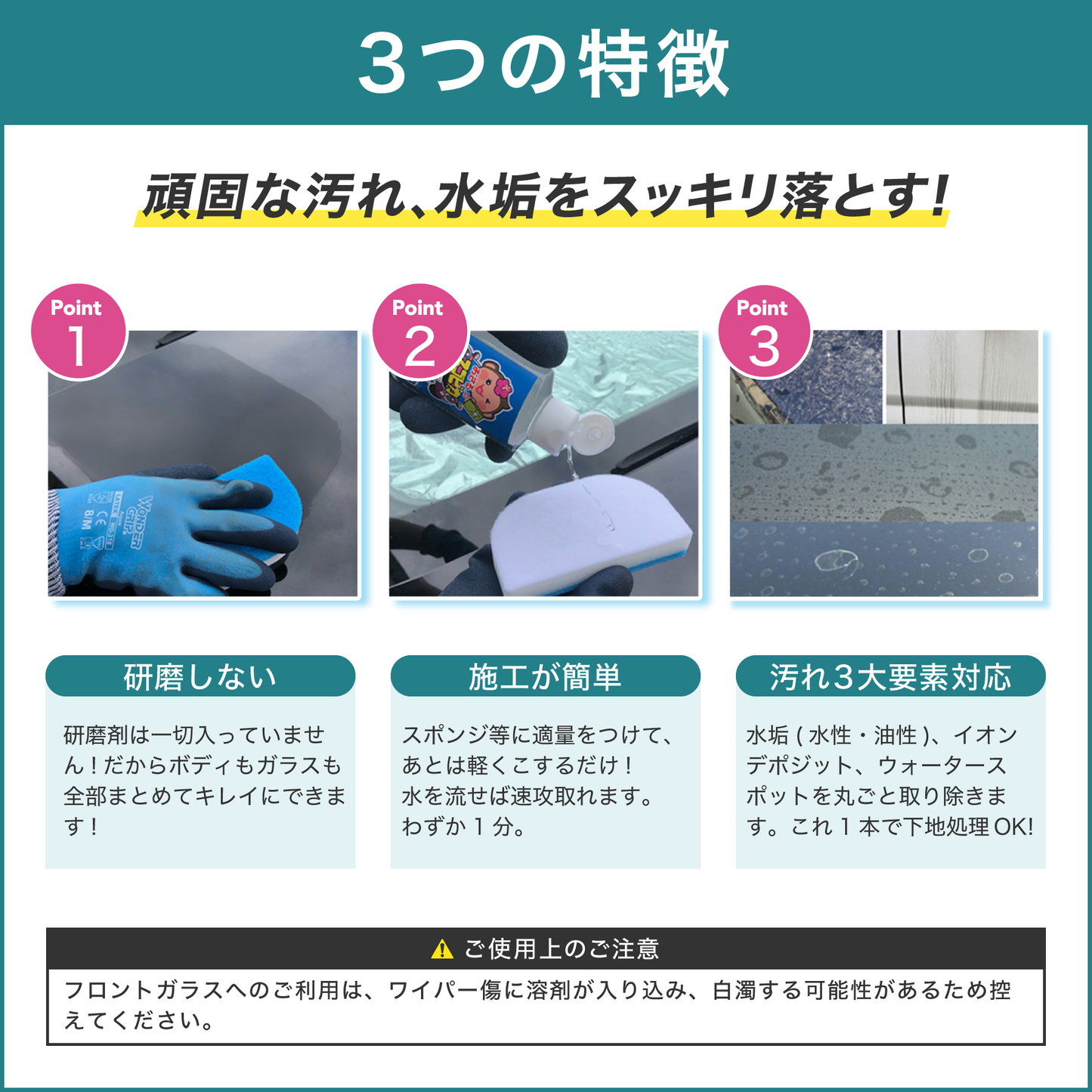 【自社ec特別価格】おさるのスゴピカ ウロコ取り ガラスクリーナー 水垢落とし 洗車