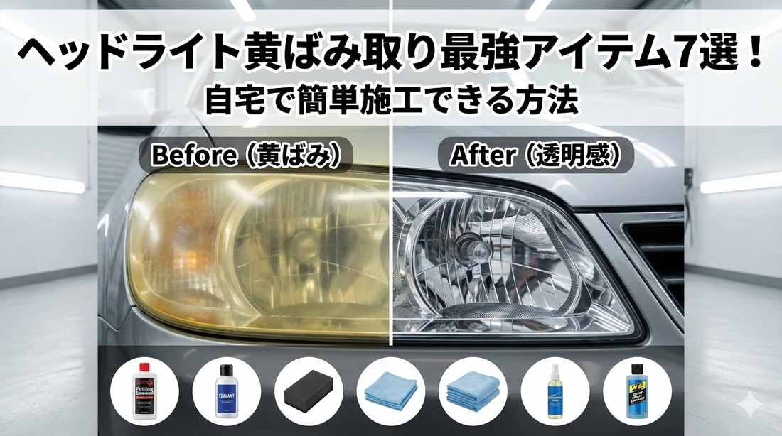 ヘッドライト黄ばみ取り最強アイテム7選！自宅で簡単施工できる方法