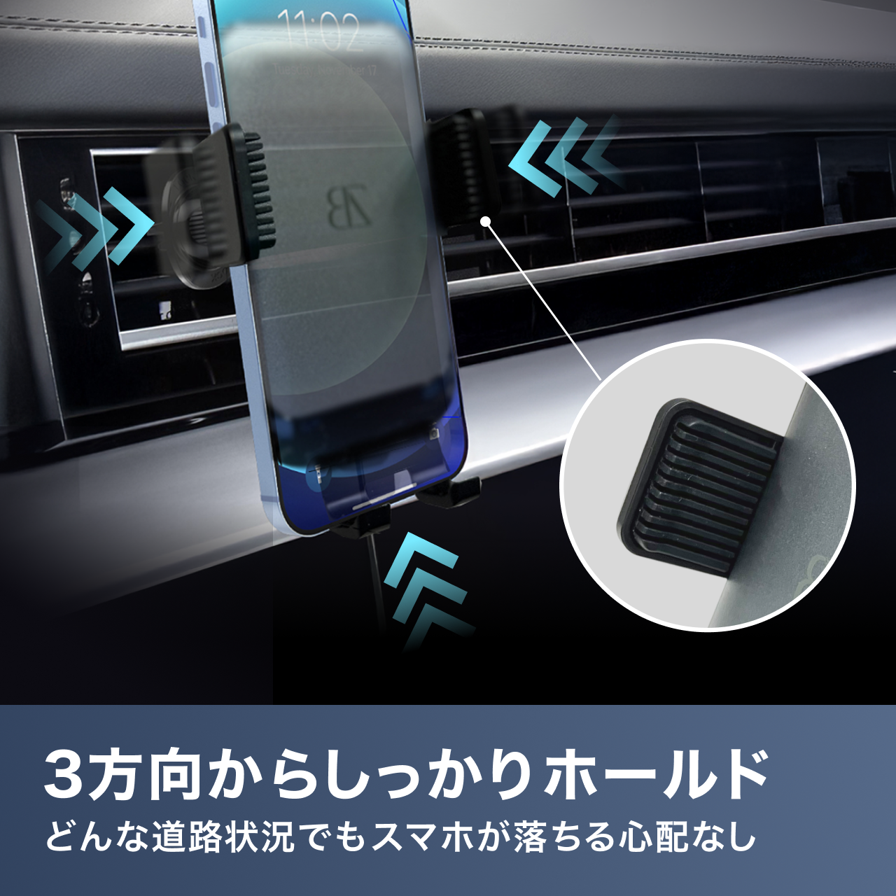 自動検知機能 車載ホルダー ワイヤレス充電 充電コイル自動開閉 エアコン口取付 最大15W 急速充電 スマホホルダー 車 充電 Qi対応 CARZEL (ホルダー/ワイヤレス)