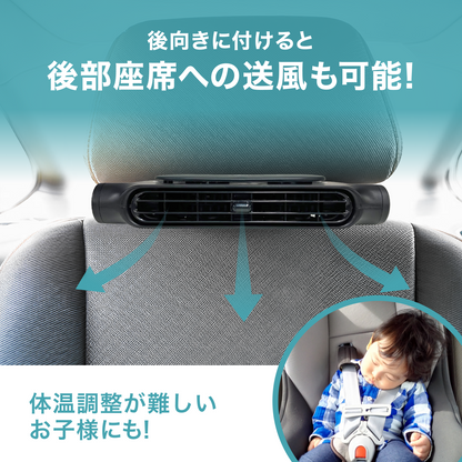 CARZEL 車載扇風機 ネッククーラー ヘッドレストファン カーファン USB給電 熱中症対策 省エネ 空気循環 蒸れ解消 夏対策 取り付け簡単 3階段風量調節