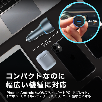 CARZEL 130W シガーソケット usb-c カーチャージャー 3ポート 【3ポート：Type-C1 100W + Type-C2 30W + USB 18W】車 充電器 車載充電器 iphone 15/14/13シリーズ, iPad, Macbook Pro Air, ノートパソコン