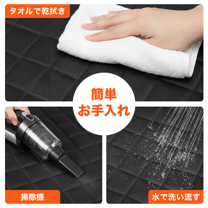 【全車種対応】ドライブシート ペット用 可視メッシュ窓 安全ベルト付 防水 耐摩擦 汚れ防止 荷物 ゴルフバッグ 釣り 収納 軽自動車対応 分離設計 犬用カーシート 安全ベルト付き 簡単取り付け 抜け毛 ブラック