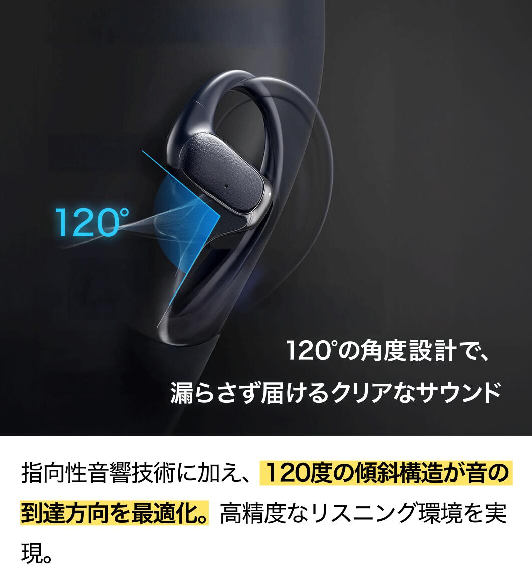 【限定価格】オープンイヤーイヤホン 耳を塞がない 軽量快適装着 高音質 Bluetooth5.4 クリア高音＆深み低音漏れ少ない ノイズ低減通話 ブラック アイボリー