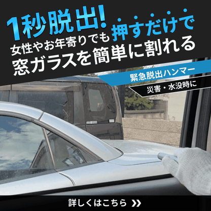 CARZEL【一秒でガラスを割れる】レスキューハンマー 緊急脱出用シートベルトカッター 車用 車載 安全ハンマー ウィンドウハンマー ガラス割り 災害 水没 洪水 台風 梅雨 大雨 脱出 テストガラス付