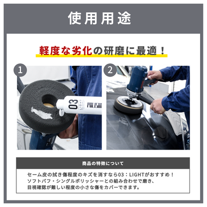 ポリッシュマン 03 補修用品 コンパウンド 研磨材 車 シリコン配合 水垢除去 ツヤ出し 鏡面